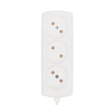 Удлинитель бытовой 3 гнезда 3м 2х 0,75мм2 б/з  белый PROconnect STANDARD
