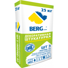 Штукатурка для внутренних и наружных работ 25 кг. BERGhome «КОРОЕД» Б3