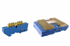 Шина N нулевая с изолятором на DIN-рейку 6x9 мм. стойка бол. 6 групп TDM