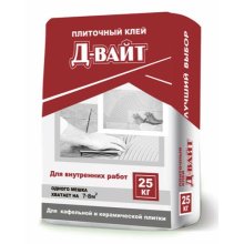 Клей плиточный внутренних работ 25 кг. Д-ВАЙТ