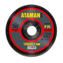 Круг шлифовальный торцевой лепестковый  Р24  125х22 мм. конус (ATAMAN)