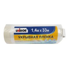 Укрывной материал полиэтилен 1,4м*33м с малярной лентой UNIBOB 10мкм