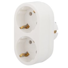 Двойник 16 А с зазамлением белый REXANT