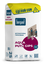 Штукатурка для внутренних работ гипсовая влагостойкая 25 кг. BERGAUF Aqua Putz Gips