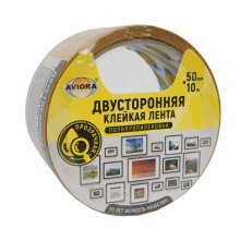 Лента двухсторонняя 50 мм.*10 м прозрачный AVIORA