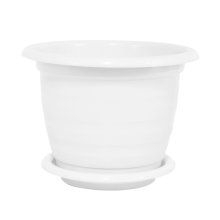 Горшок для цветов  Виола 1 л. с поддоном (белый) (М1529)