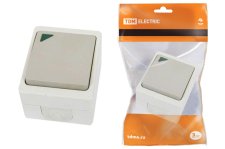 Переключатель на 2 направления 1-кл. с подсветкой открытой установки IP54 10А Вуокса TDM
