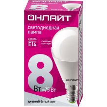 Лампа светодиодная OLL-G45- 8 Вт-230 В-6500 K-E27 ОНЛАЙТ