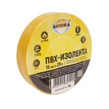 Изолента пвх 15 мм.*20 м. желтая AVIORA