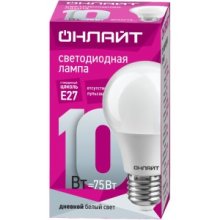 Лампа светодиодная OLL-A60-10 Вт-230 В-6500 K-E27 (груша) ОНЛАЙТ