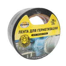 Лента клейкая 38 мм.*25 м. для герметизации черный AVIORA
