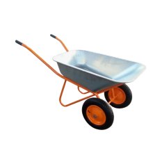 Тачка строительная  2-колесная 250 кг/110 л/0,7 мм/пневмо колесо PR13"х3,25/3,00-8/20 мм. оранжевая MAWIPRO