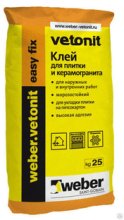 Клей плиточный для внутренних и наружных работ 25 кг. ИЗИ ФИКС ВЕБЕР ВЕТОНИТ