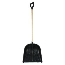 Лопата пластмассовая 410х460 КУПЕЦ алюминиевая планка ф32 деревянный черенок V-ручка (ЦИКЛ,Ковров)