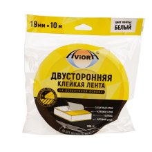 Лента двухсторонняя 19 мм.*10 м вспененная основа, белая AVIORA