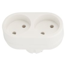 Двойник 6 А без заземления белый REXANT