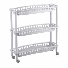 Этажерка 3-х секционная узкая  590х180х610мм ДЖУЛИЯ (светло-серый) БЫТПЛАСТ