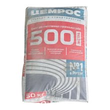 Портландцемент 50кг ЦЕМ I 42,5Б ЦЕМРОС М500 ГОСТ 31108-2020 (на поддонах) (1/40)