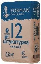 Штукатурка гипс м/н 30кг №12 ФОРМАН