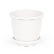 Горшок для цветов  Афина 2,2л с поддоном (белый) (М6521)