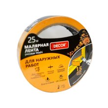 Лента малярная 25 мм*25 м. для наружных работ оранжевая PROFI 791-2525 DЕCOR