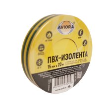 Изолента пвх 15 мм.*20 м. желто-зеленая AVIORA