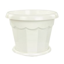 Горшок для цветов  Гармония 0,7л с поддоном (белый) (М1408)