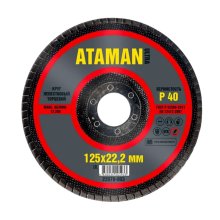 Круг шлифовальный торцевой лепестковый  Р40  125х22 мм. (ATAMAN)