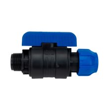 Кран шаровой ПНД компрессионный вн/р-цанга разборный PN16 20х3/4 VALFEX