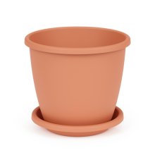 Горшок для цветов  Афина 5,5 л. с поддоном (коричневый) (М6544)