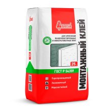 Клей монтажный для крепления пенополистирольных и минеральных плит 25 кг. Старатели