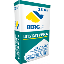 Штукатурка для внутренних и наружных работ 25 кг. BERGhome ШТ Лайт