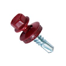 Саморез кровельный 5,5*19 (3005) (Красное вино) сверло шайба (250шт)