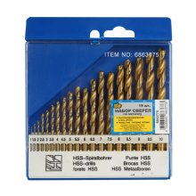 Набор сверел по металлу HSS 1-10 мм. покрытие титан ПРОМИС 19 шт.