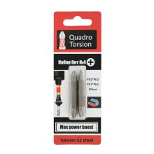 Набор бит №4 50 мм. PH2хPH2,PH1xPH3 Quadro Torsion набор 2 шт./карта