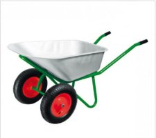 Тачка строительная 2-колесная 250 кг./110 л./0,8 мм./пневматическое колесо PR13 (3.25х8) втулка 20 мм. MAWIPRO