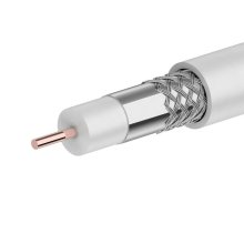 Кабель коаксиальный RG-6U, CCS/AI/AI, 48%, 75 Ом белый 100м PROconnect