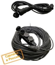 Удлинитель-шнур силовой народный  кг. IP44 3700 Вт с/з 30м 3 гнезда
