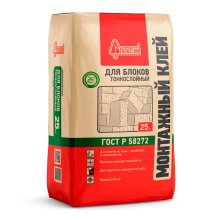 Клей монтажный для блоков 25 кг. Тонкослойный Старатели