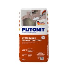 Штукатурка термостойк 25кг ПЛИТОНИТ  белый СуперКамин ТермоШтукатурка (1/48)