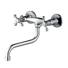 Смеситель для кухни латунный двухручковый настенный RASSVET Wesnaart