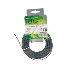 Леска для триммера 2,4х15м крученая с сердечником нейлоновая Green Revolution