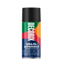 Эмаль аэрозоль акрил 210мл унив (02, черный мат) DECORIX (24) (ЭК)