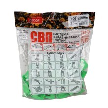 Зажим СВП 2,0мм 100шт Ворота зелёный д/крупноформат плитки 779-1020 DECOR LEVEL (20)