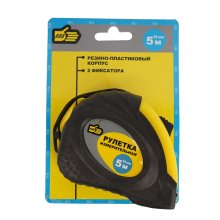 Рулетка измерительная 5м*19 мм. резино-пластиковый корпус стальная лента ПРОМИС