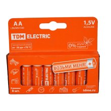Элемент питания LR6 AA Alkaline 1,5V PAK-8 TDM (цена за 8 шт.)