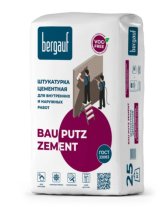 Штукатурка для внутренних и наружных работ цементная 25 кг. BERGAUF Bau Putz Zement