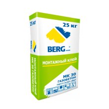 Клей монтажный для внутренних и наружных работ 25 кг. Газобетон BERGhome МК30