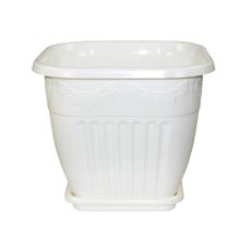 Горшок для цветов  Лозанна  8л квадратный (белый) (М1470)