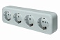 Розетка 4-х местная открытой установки с з/к RA 16-445 белый Викинг SVET